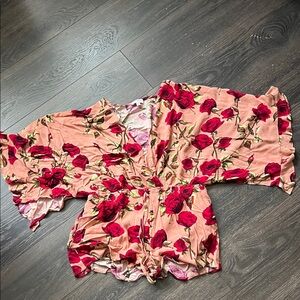 Umgee Pink and Red Floral Top